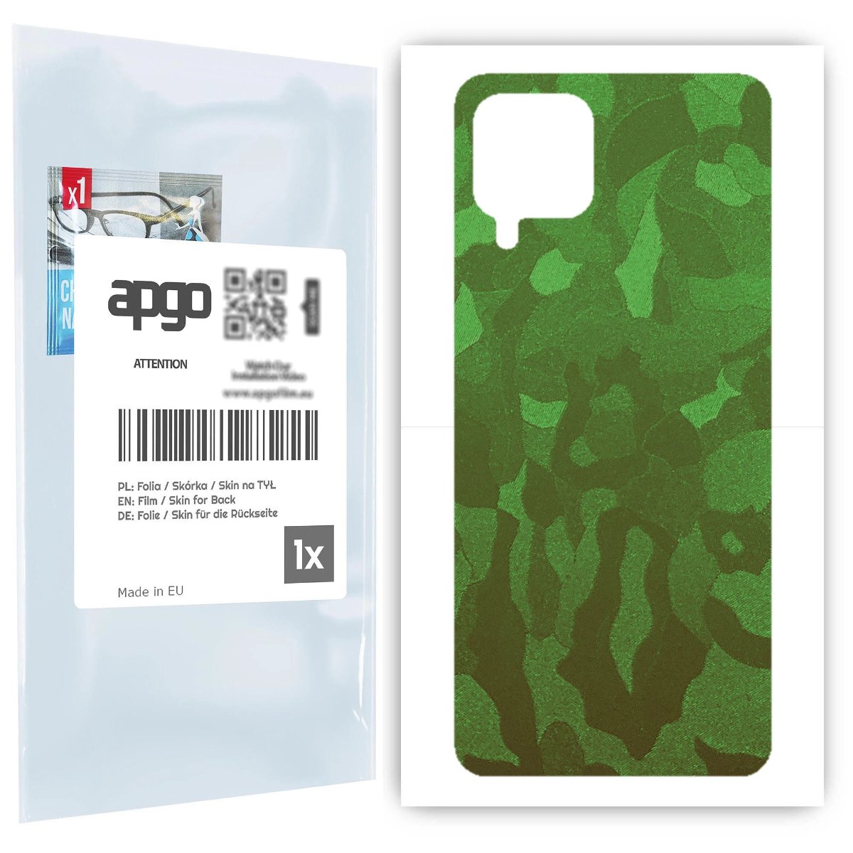 Folia naklejka skórka strukturalna na TYŁ do Samsung Galaxy A22 -  Moro | Camo Zielony - apgo SKINS