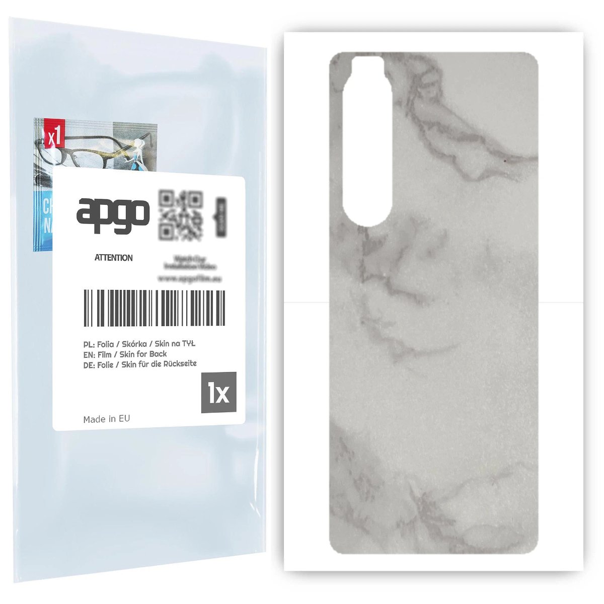 Folia naklejka skórka strukturalna na TYŁ do Sony Xperia 1 III -  Marmur Szary - apgo SKINS