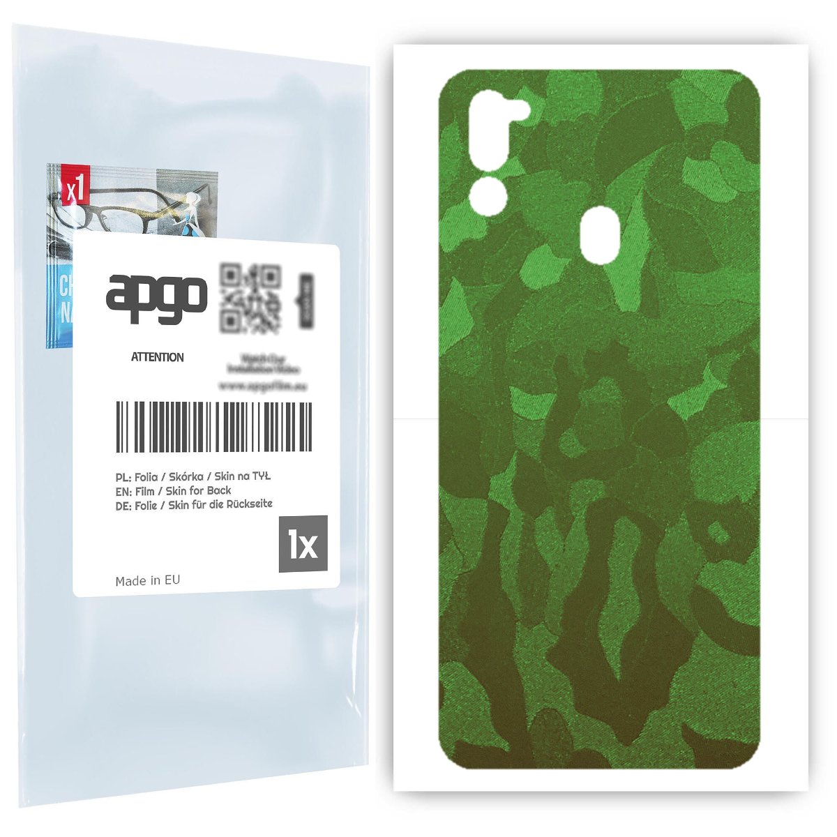 Folia naklejka skórka strukturalna na TYŁ do Samsung Galaxy M21 2021 -  Moro | Camo Zielony - apgo SKINS