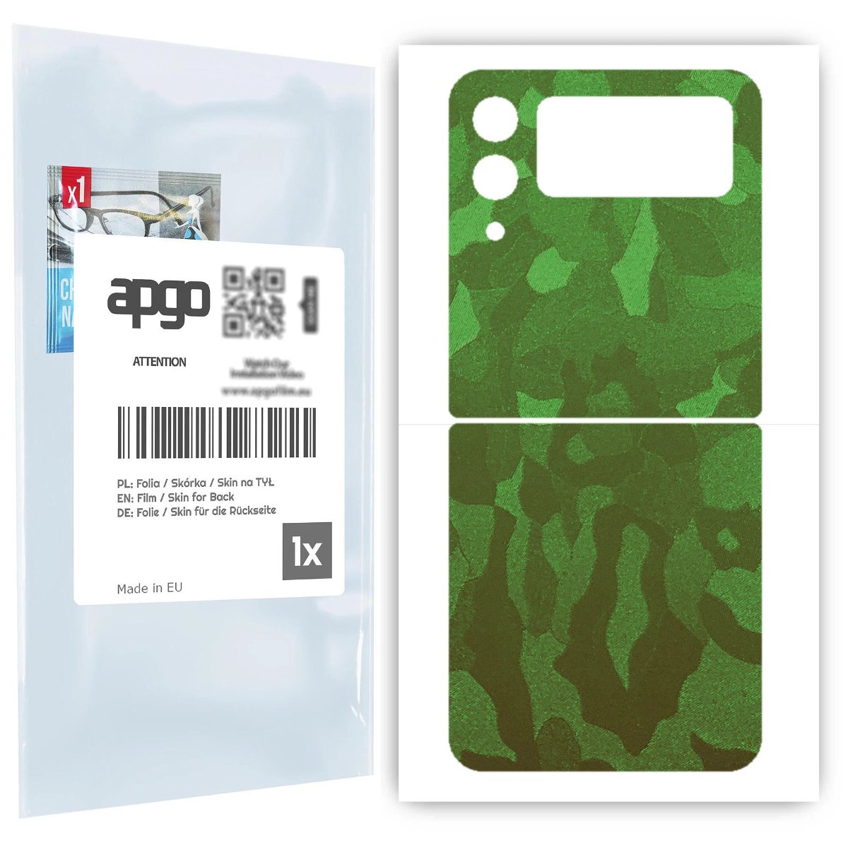 Folia naklejka skórka strukturalna na TYŁ do Samsung Galaxy Z Flip 3 -  Moro | Camo Zielony - apgo SKINS