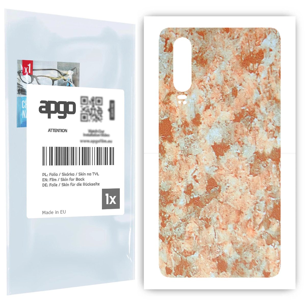 Folia naklejka skórka strukturalna na TYŁ do Huawei P30 -  Kamień Piaskowiec - apgo SKINS