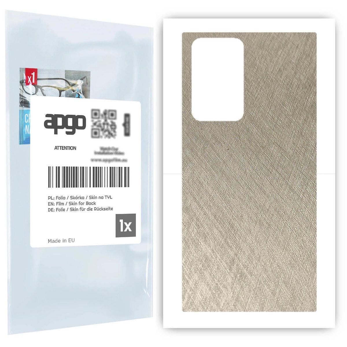 Folia naklejka skórka strukturalna na TYŁ do Samsung Galaxy Note 20 Ultra -  Tytan Srebrny - apgo SKINS