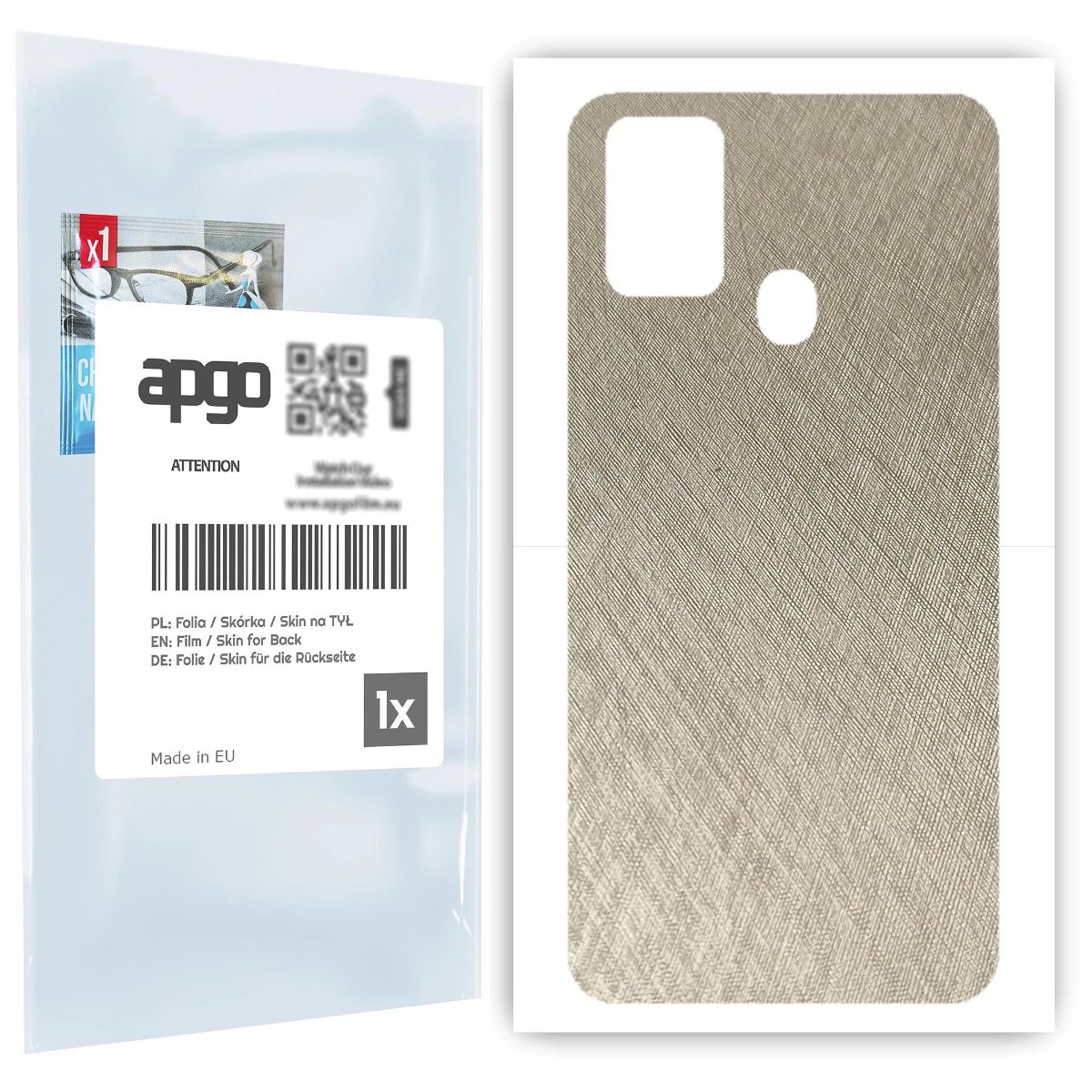 Folia naklejka skórka strukturalna na TYŁ do Samsung Galaxy M31 -  Tytan Srebrny - apgo SKINS