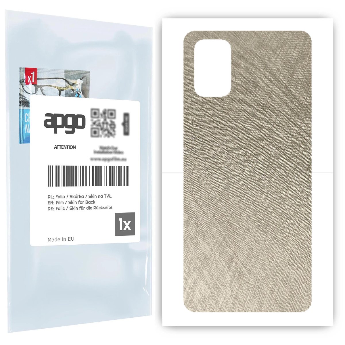 Folia naklejka skórka strukturalna na TYŁ do Samsung Galaxy M31s -  Tytan Srebrny - apgo SKINS