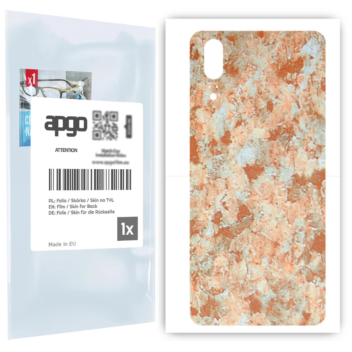 Folia naklejka skórka strukturalna na TYŁ do Huawei P20 -  Kamień Piaskowiec - apgo SKINS