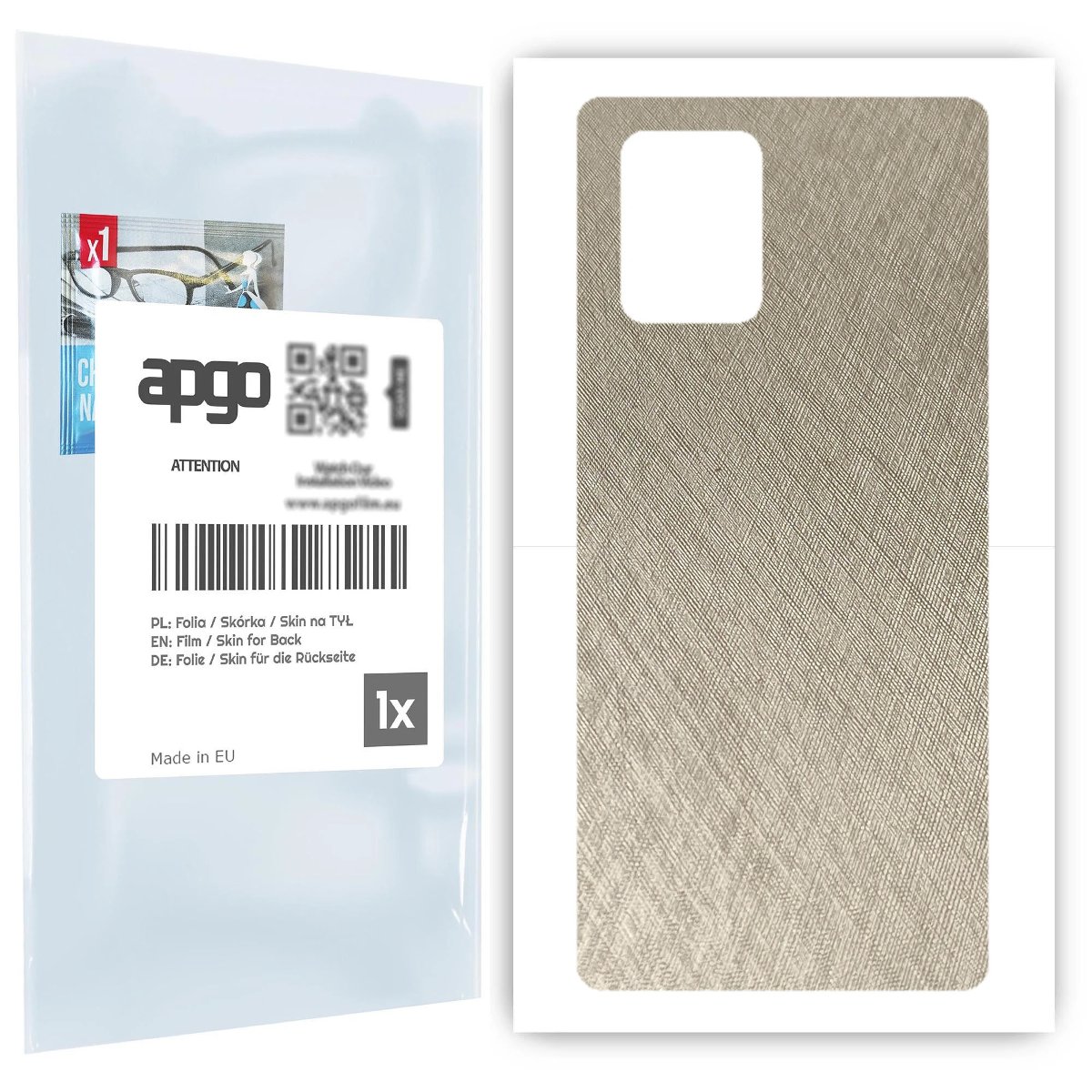 Folia naklejka skórka strukturalna na TYŁ do Samsung Galaxy S10 Lite -  Tytan Srebrny - apgo SKINS