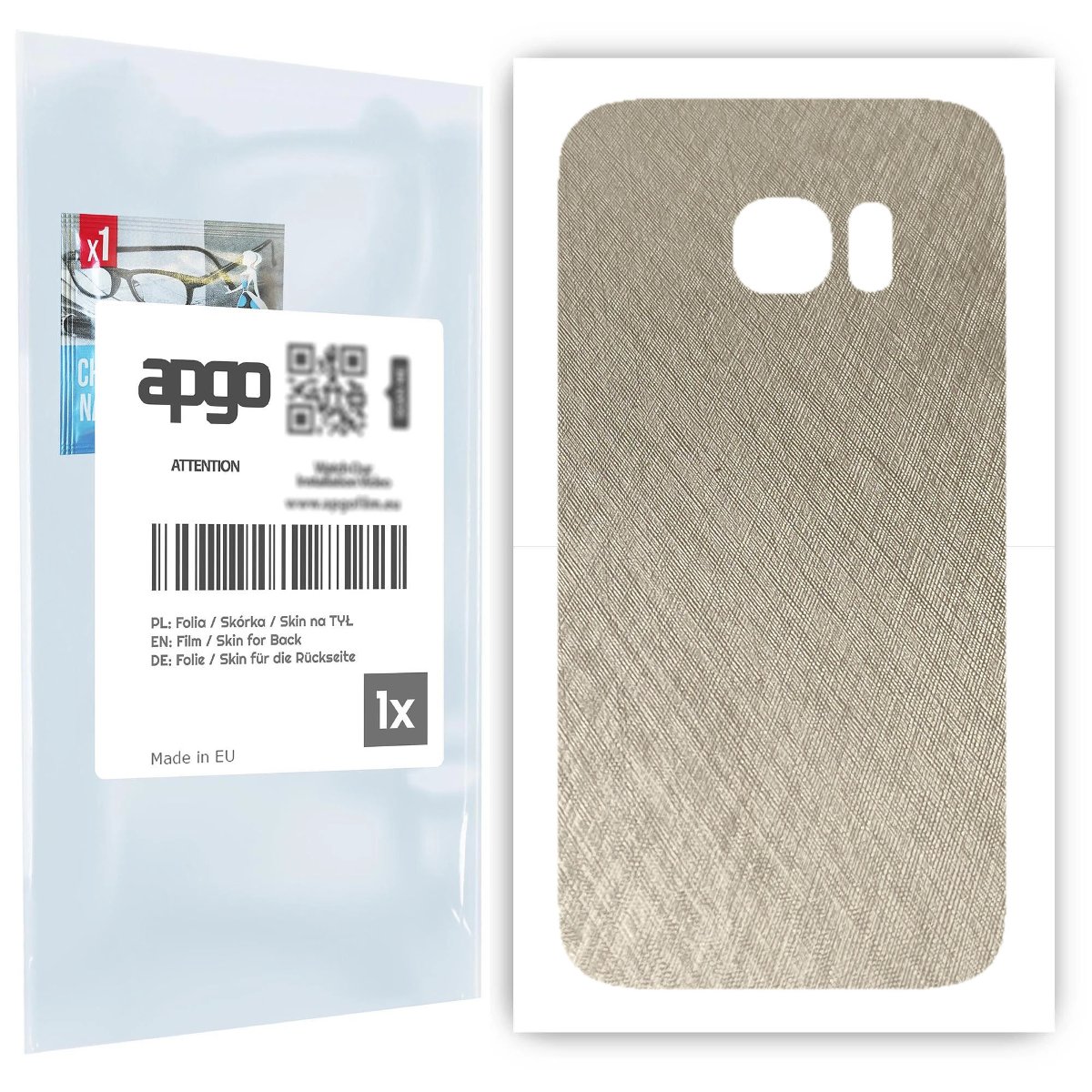 Folia naklejka skórka strukturalna na TYŁ do Samsung Galaxy S7 -  Tytan Srebrny - apgo SKINS