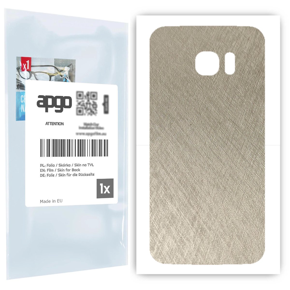 Folia naklejka skórka strukturalna na TYŁ do Samsung Galaxy S7 edge -  Tytan Srebrny - apgo SKINS