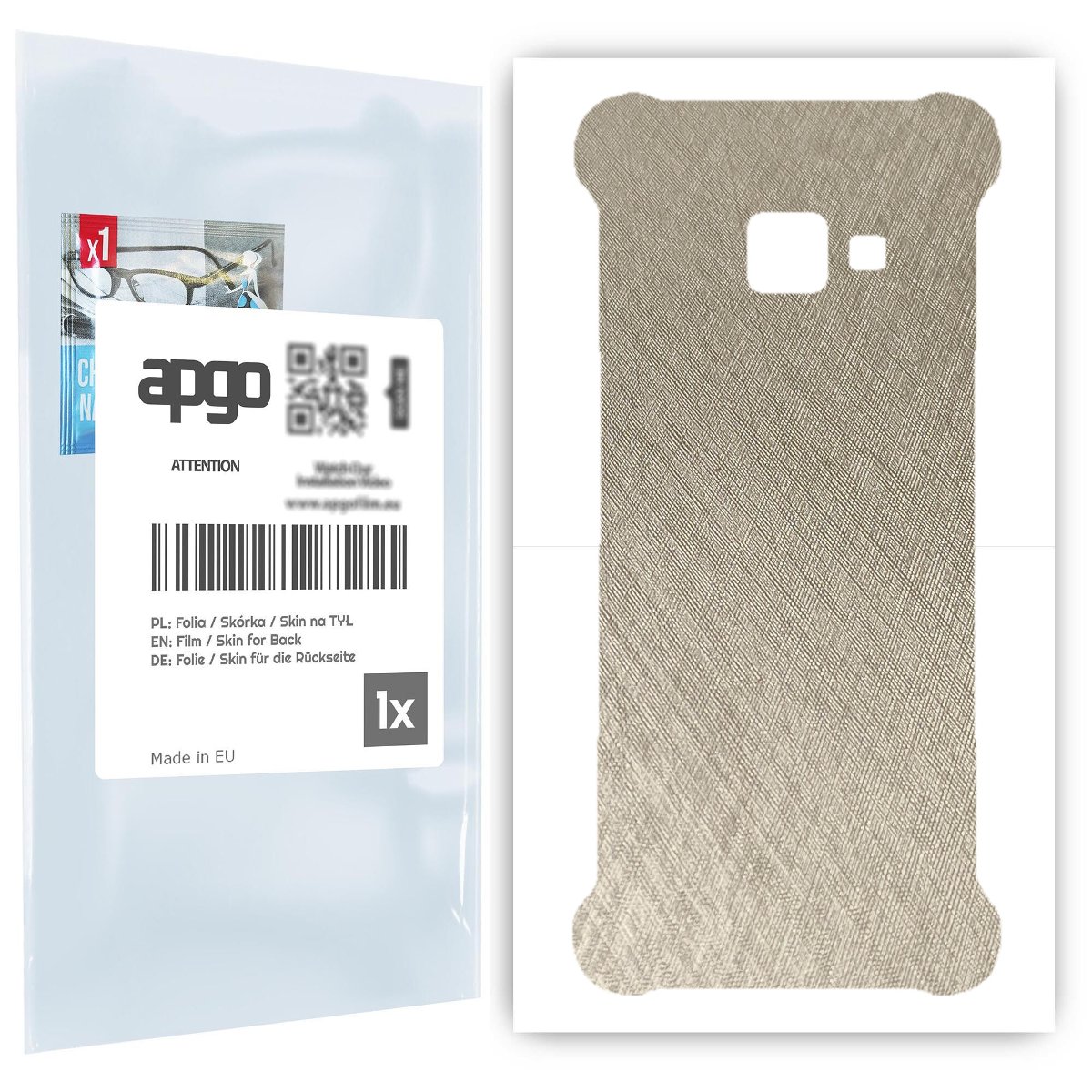 Folia naklejka skórka strukturalna na TYŁ do Samsung Galaxy Xcover 4 -  Tytan Srebrny - apgo SKINS