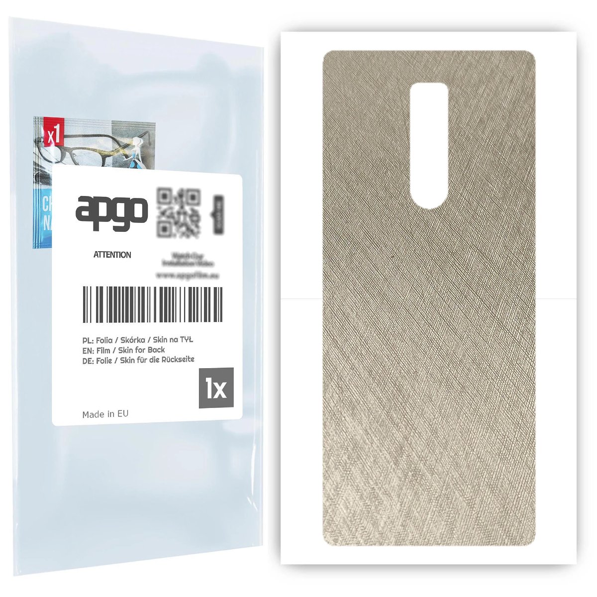 Folia naklejka skórka strukturalna na TYŁ do Sony Xperia 1 -  Tytan Srebrny - apgo SKINS