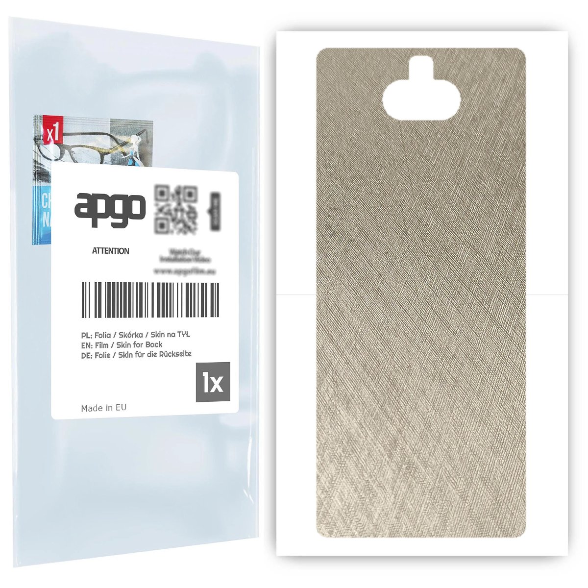 Folia naklejka skórka strukturalna na TYŁ do Sony Xperia 10 -  Tytan Srebrny - apgo SKINS