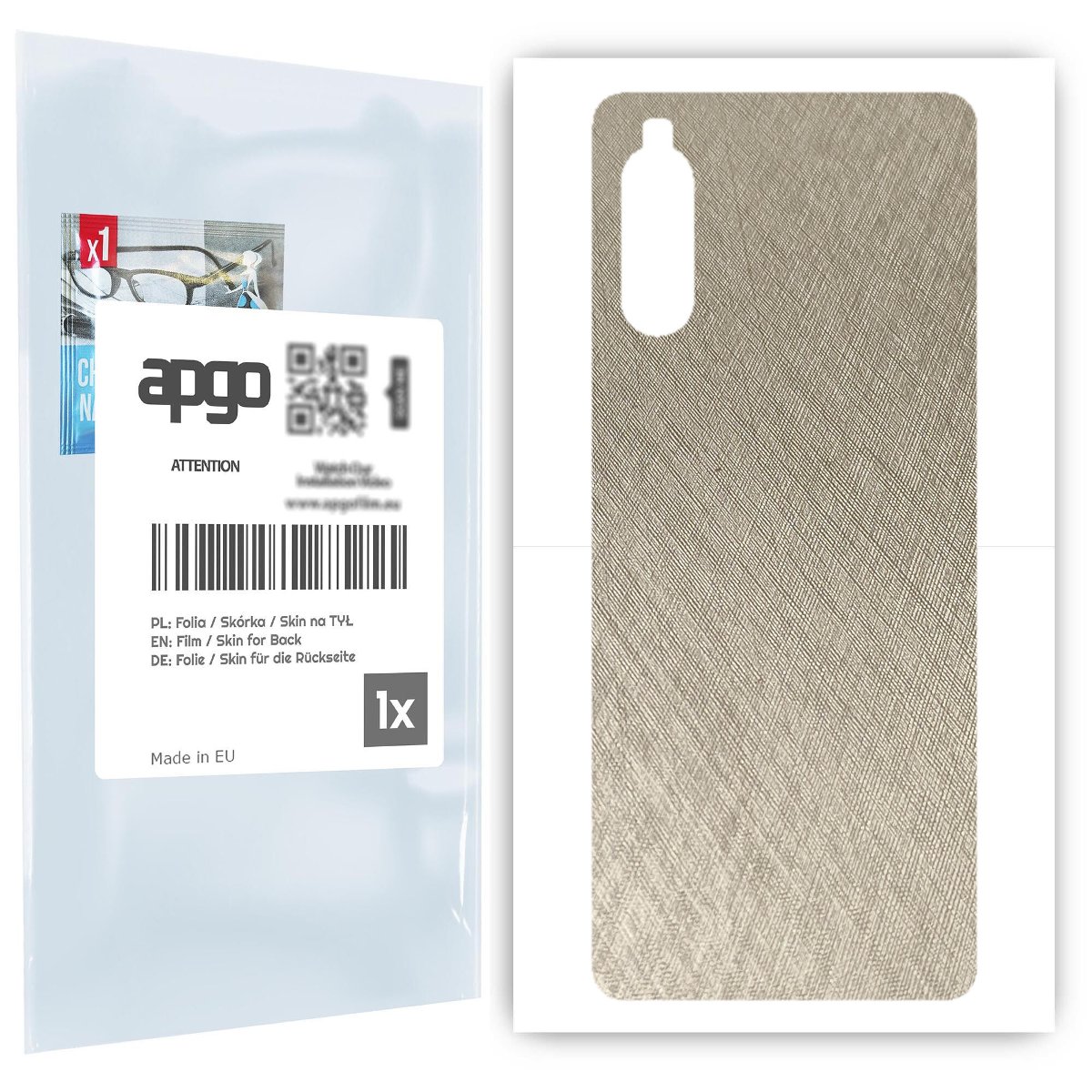 Folia naklejka skórka strukturalna na TYŁ do Sony Xperia 10 II -  Tytan Srebrny - apgo SKINS