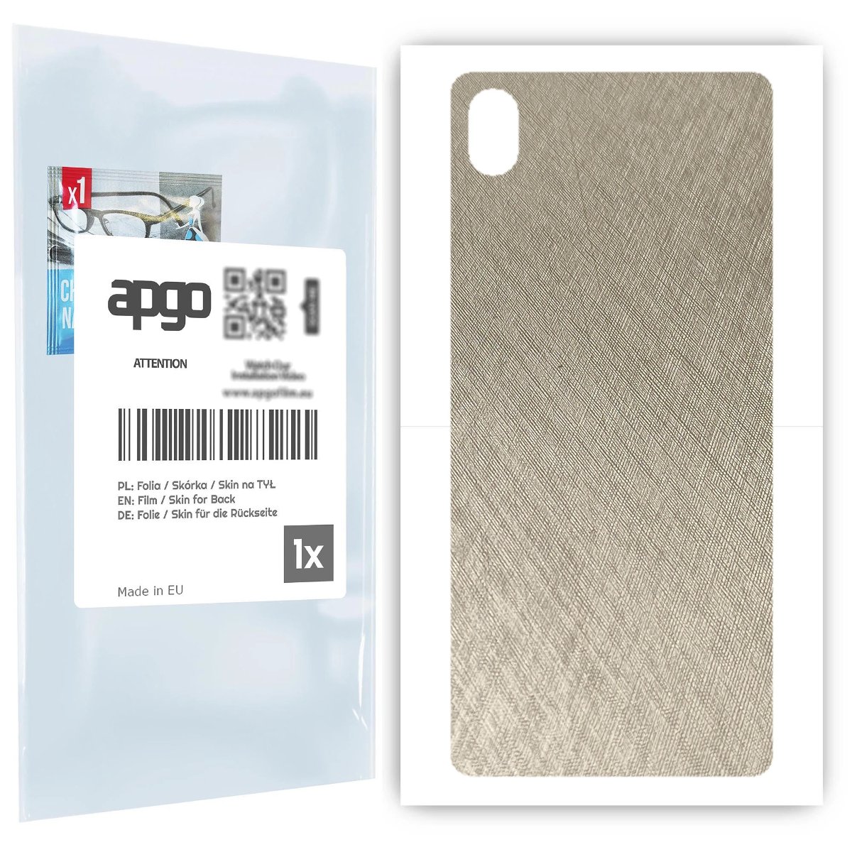 Folia naklejka skórka strukturalna na TYŁ do Sony Xperia L3 -  Tytan Srebrny - apgo SKINS