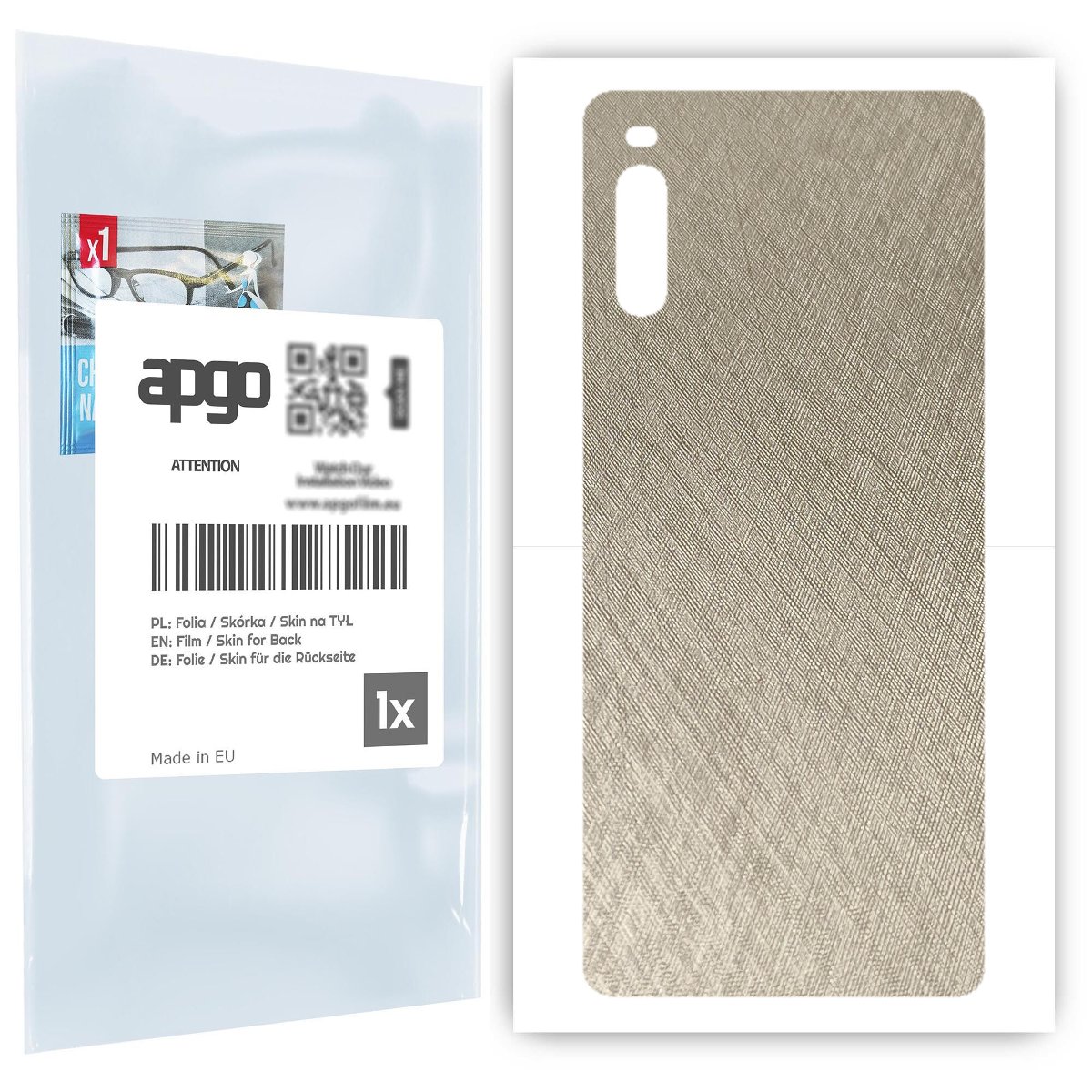 Folia naklejka skórka strukturalna na TYŁ do Sony Xperia L4 -  Tytan Srebrny - apgo SKINS