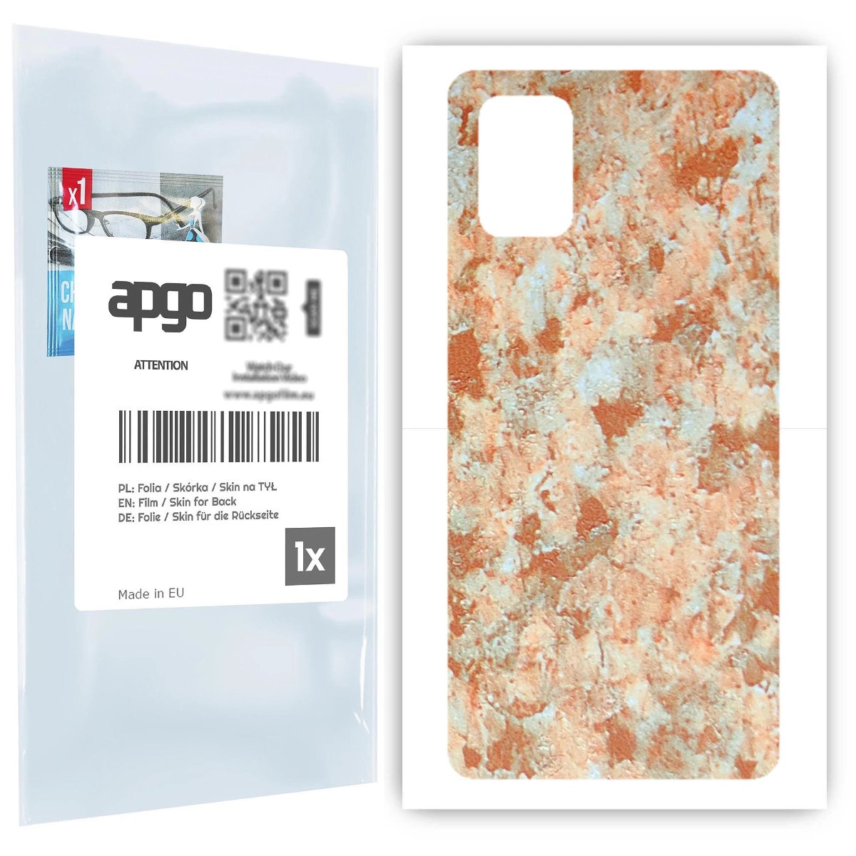 Folia naklejka skórka strukturalna na TYŁ do Samsung Galaxy A71 -  Kamień Piaskowiec - apgo SKINS