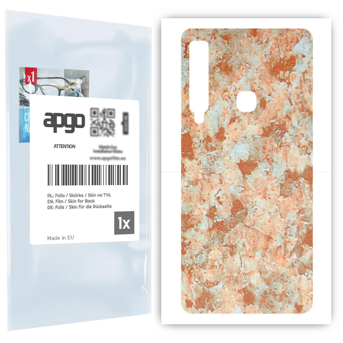 Folia naklejka skórka strukturalna na TYŁ do Samsung Galaxy A9 (2018) -  Kamień Piaskowiec - apgo SKINS