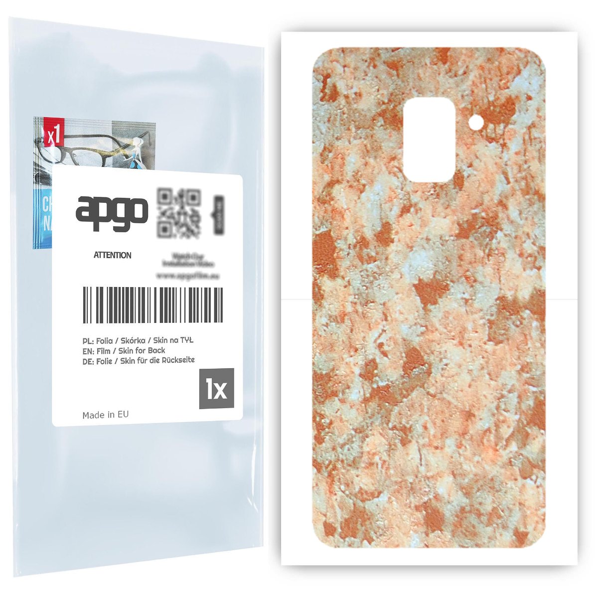 Folia naklejka skórka strukturalna na TYŁ do Samsung Galaxy A8 (2018) -  Kamień Piaskowiec - apgo SKINS