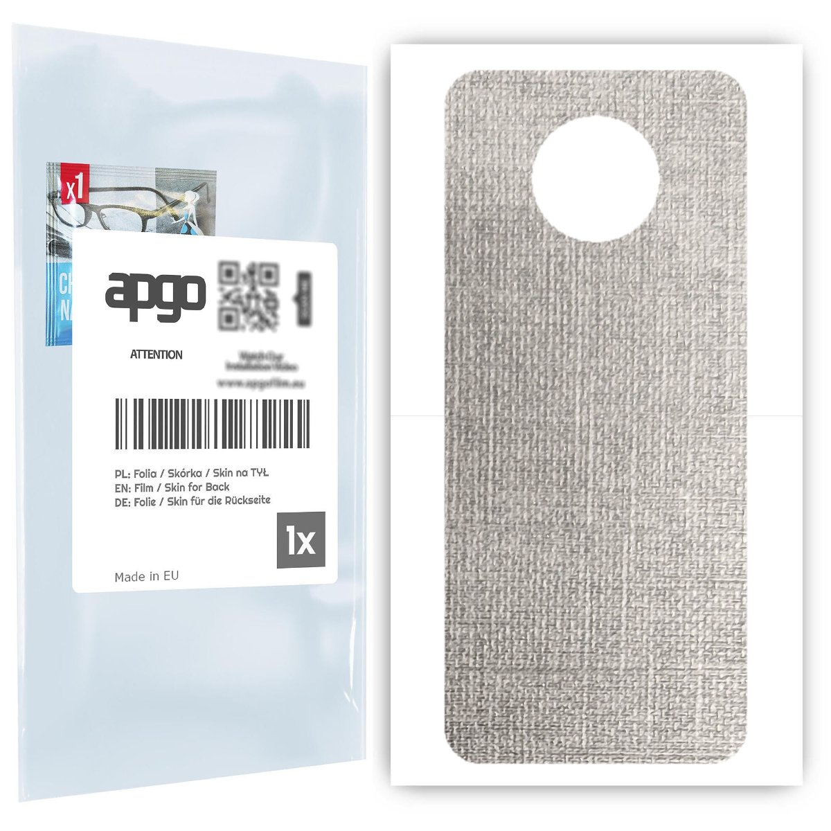 Folia naklejka skórka strukturalna na TYŁ do Nokia G50 5G -  Tkanina Denim Szary - apgo SKINS