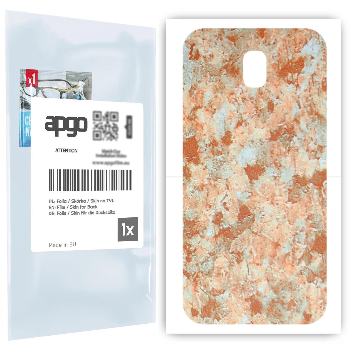 Folia naklejka skórka strukturalna na TYŁ do Samsung Galaxy J5 (2017) -  Kamień Piaskowiec - apgo SKINS