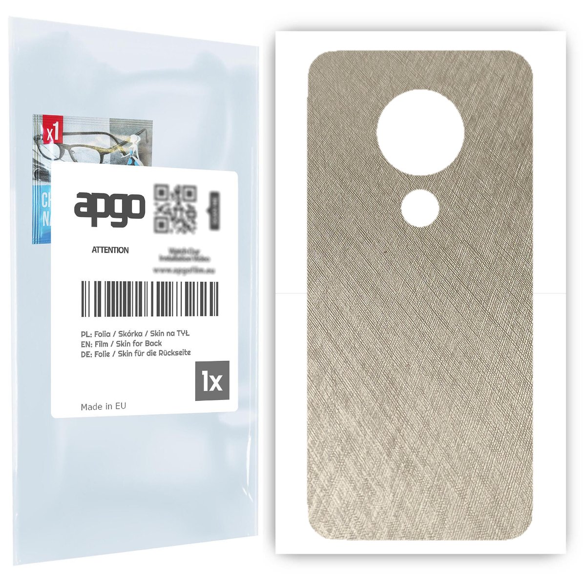 Folia naklejka skórka strukturalna na TYŁ do Nokia 7.2 -  Tytan Srebrny - apgo SKINS