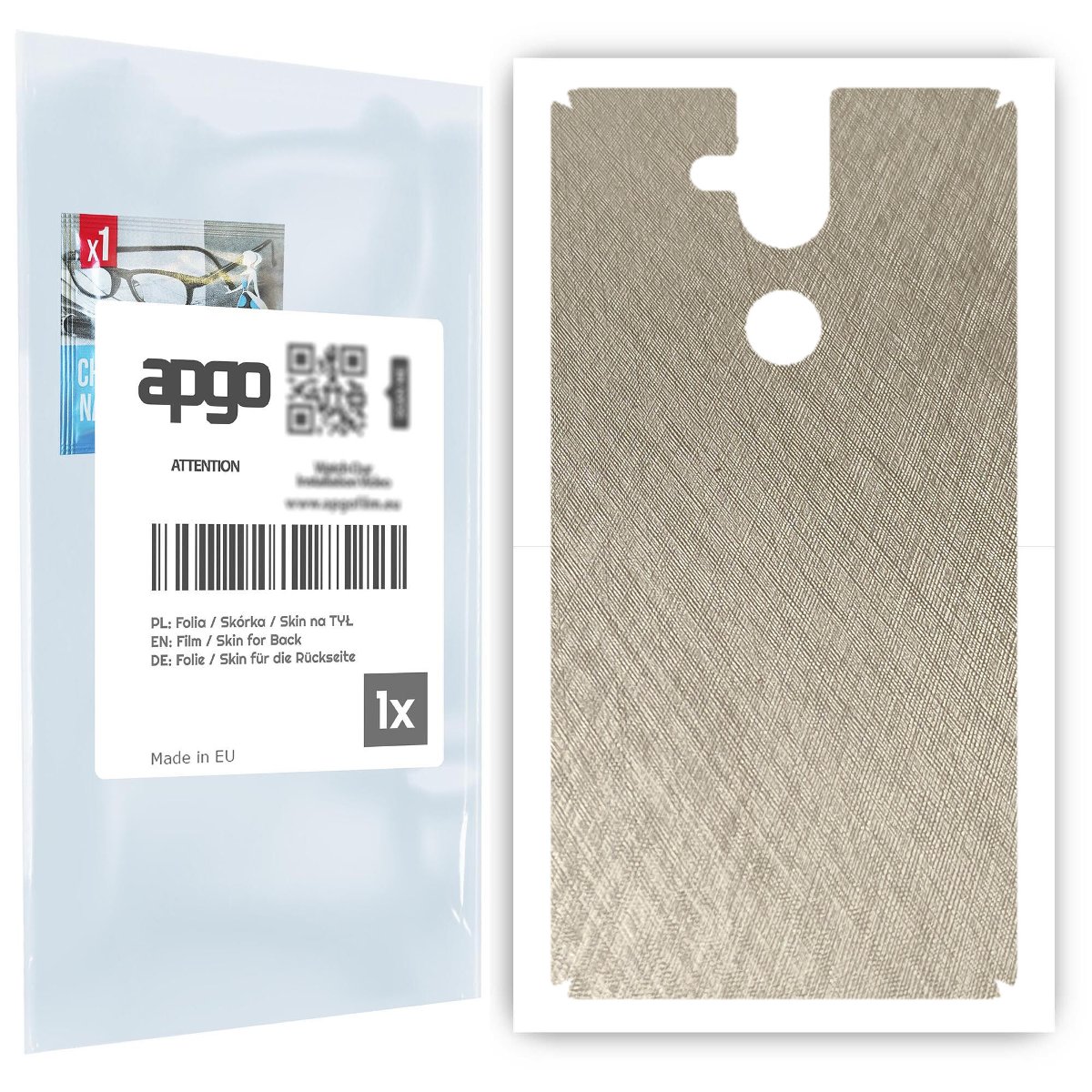 Folia naklejka skórka strukturalna na TYŁ do Nokia 8 Sirocco -  Tytan Srebrny - apgo SKINS