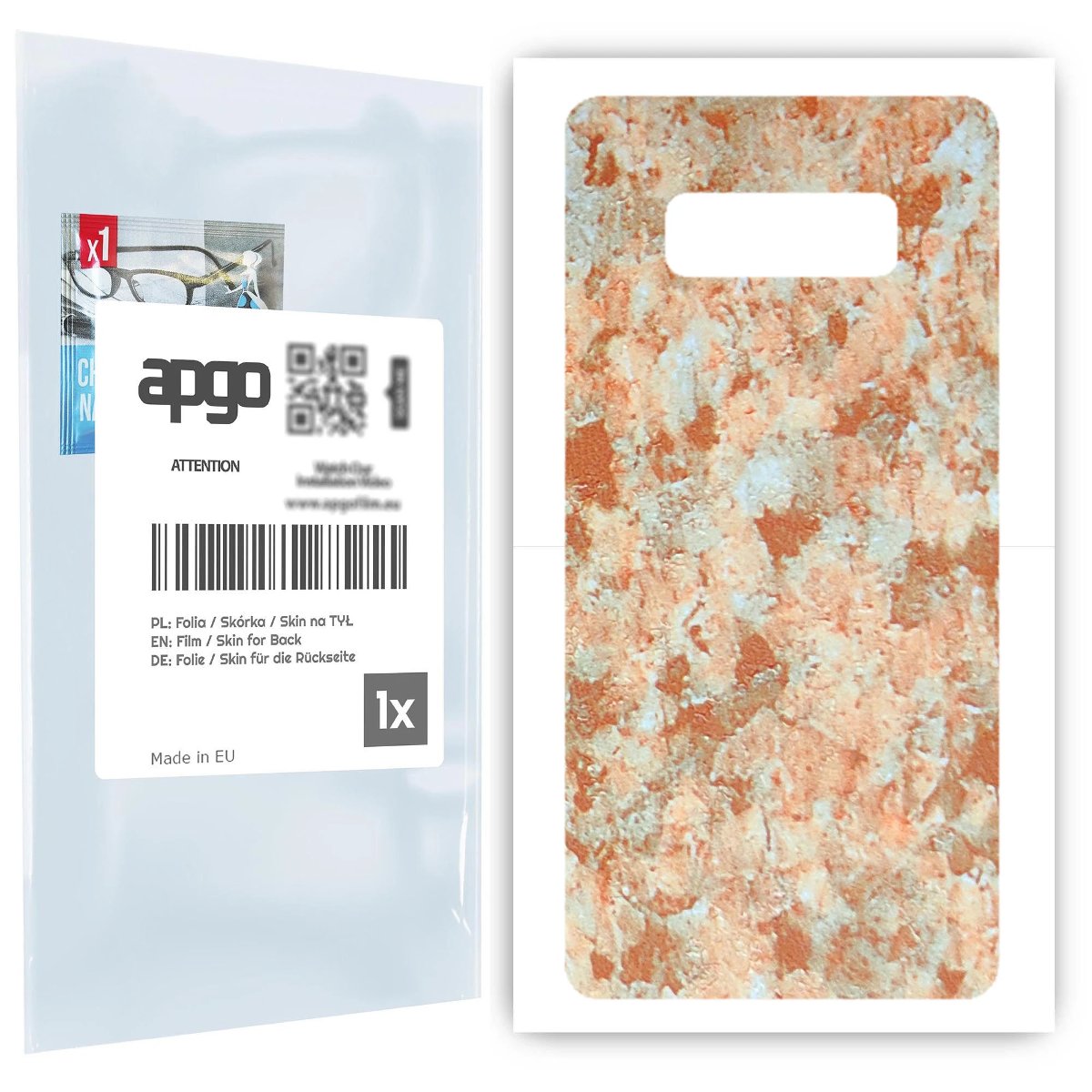 Folia naklejka skórka strukturalna na TYŁ do Samsung Galaxy Note 8 -  Kamień Piaskowiec - apgo SKINS