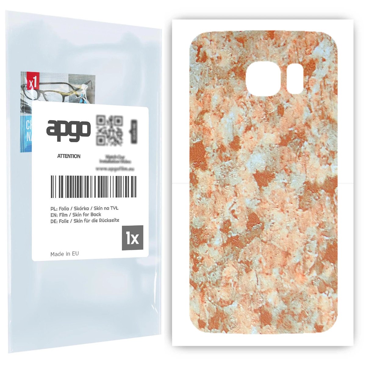Folia naklejka skórka strukturalna na TYŁ do Samsung Galaxy S6 Edge SM-G925F -  Kamień Piaskowiec - apgo SKINS