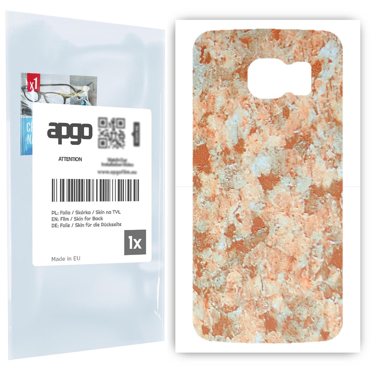 Folia naklejka skórka strukturalna na TYŁ do Samsung Galaxy S6 G920 -  Kamień Piaskowiec - apgo SKINS