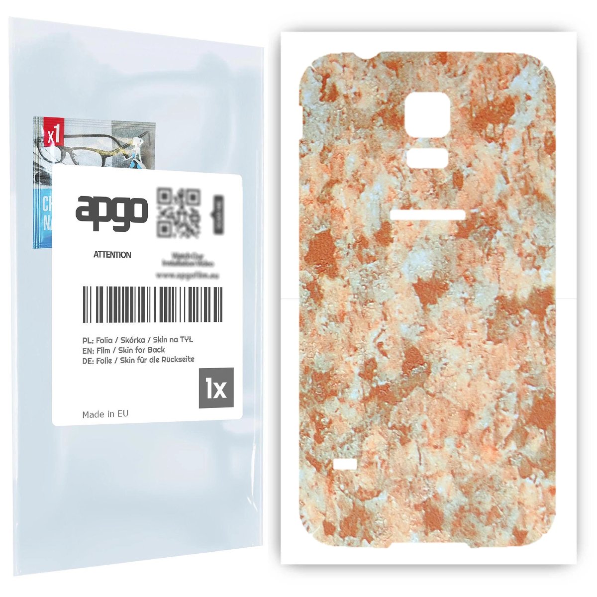 Folia naklejka skórka strukturalna na TYŁ do Samsung Galaxy S5 SM-G900F -  Kamień Piaskowiec - apgo SKINS