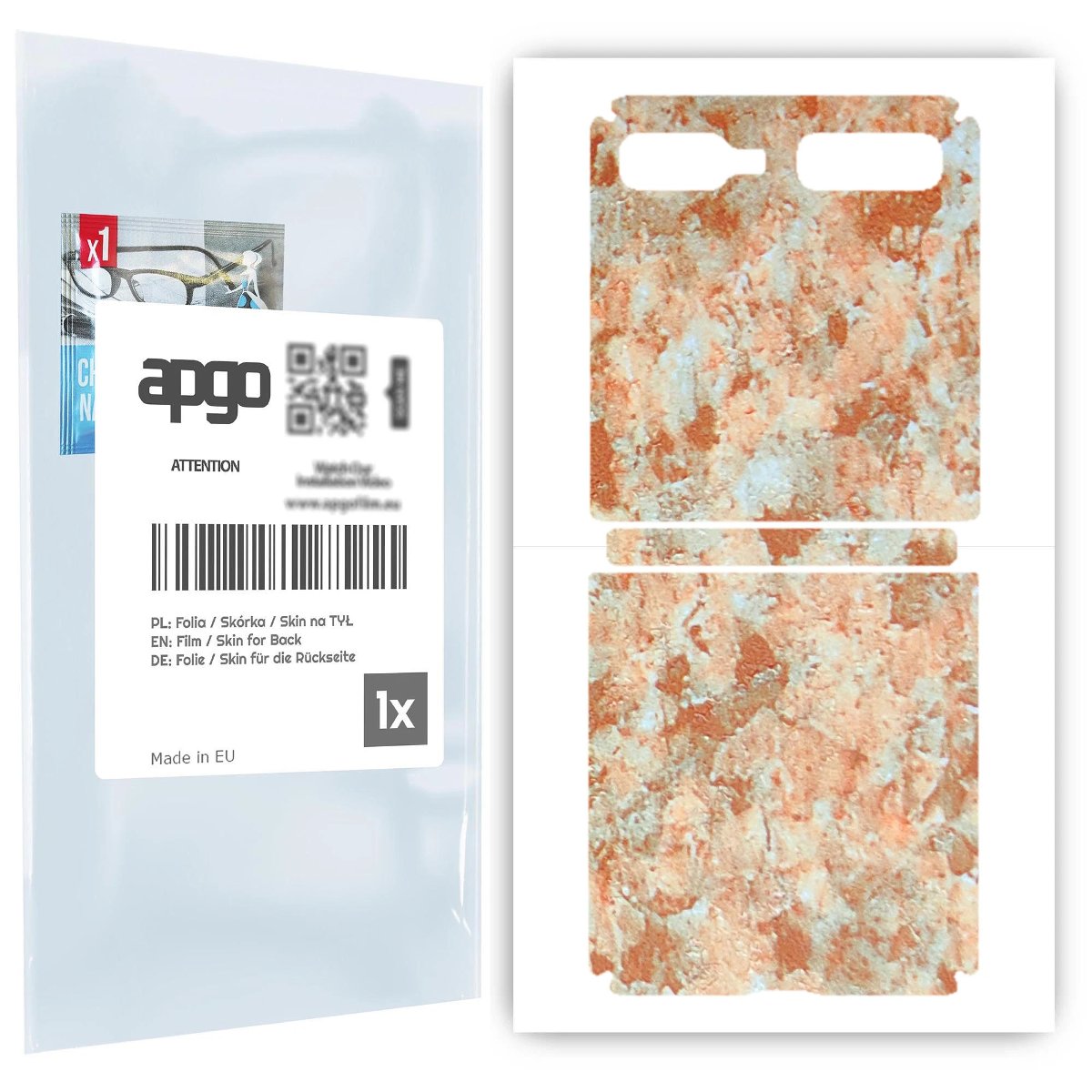 Folia naklejka skórka strukturalna na TYŁ do Samsung Galaxy Z Flip 5G -  Kamień Piaskowiec - apgo SKINS