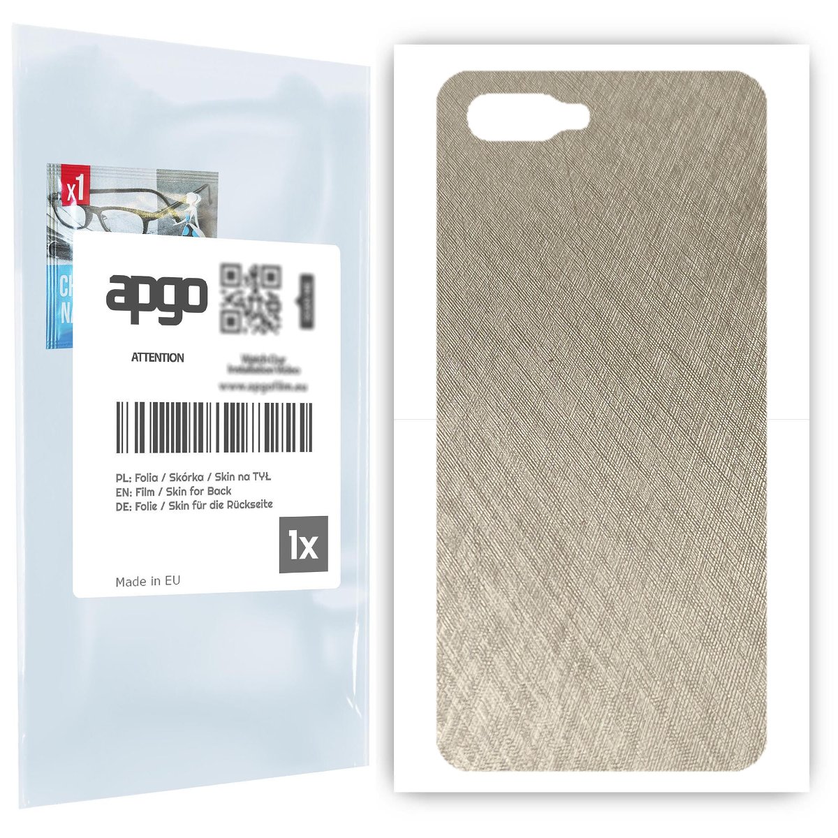 Folia naklejka skórka strukturalna na TYŁ do Oppo RX17 Neo -  Tytan Srebrny - apgo SKINS