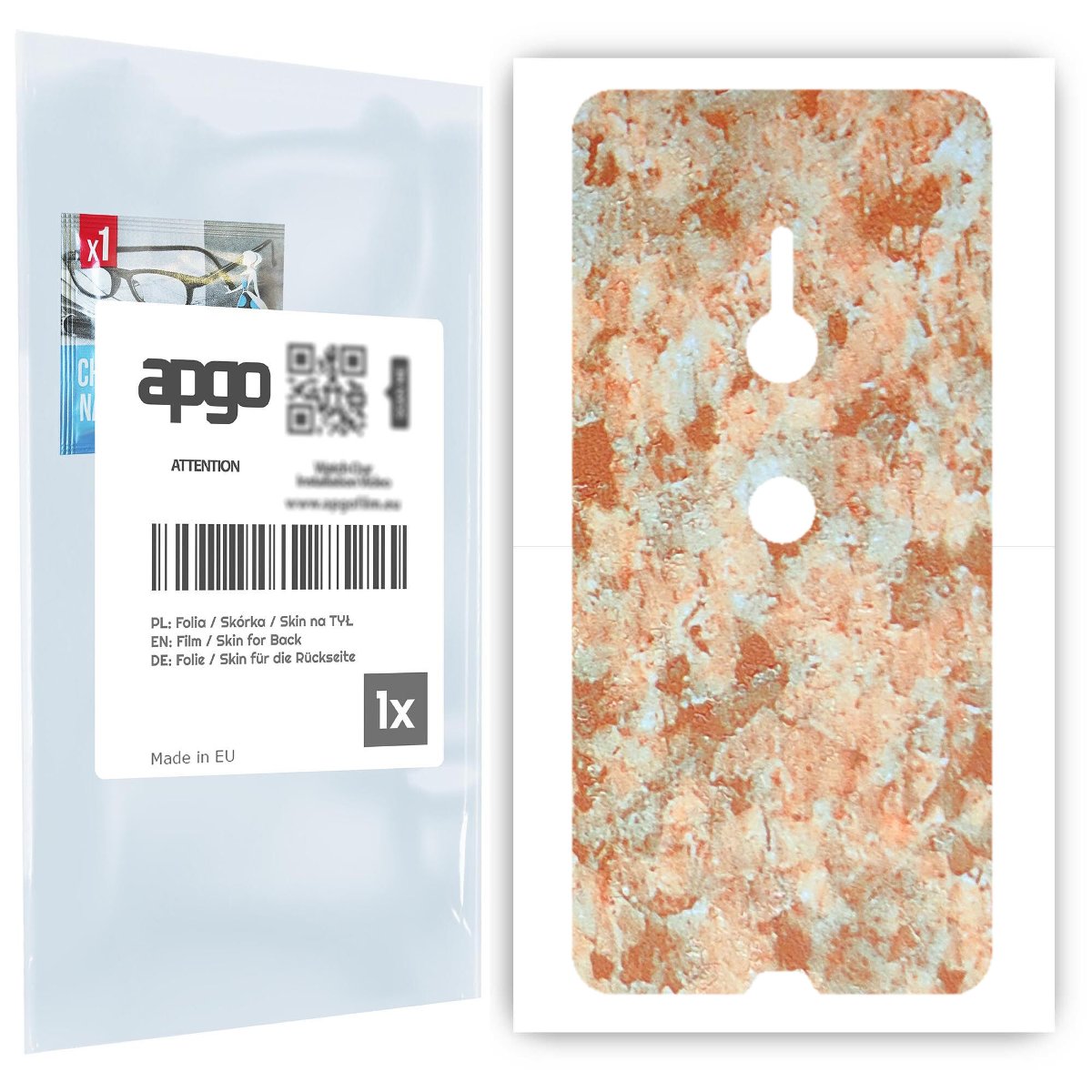 Folia naklejka skórka strukturalna na TYŁ do Sony Xperia XZ3 -  Kamień Piaskowiec - apgo SKINS