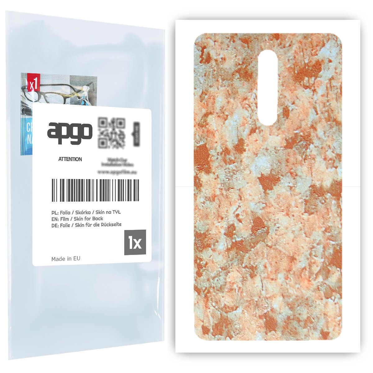 Folia naklejka skórka strukturalna na TYŁ do Nokia 8 -  Kamień Piaskowiec - apgo SKINS