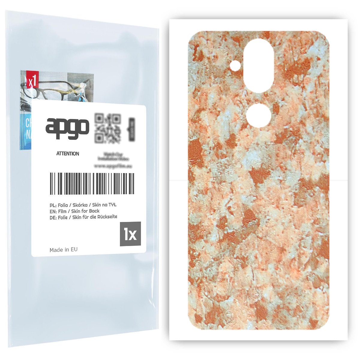 Folia naklejka skórka strukturalna na TYŁ do Nokia 8.1 (Nokia X7) -  Kamień Piaskowiec - apgo SKINS