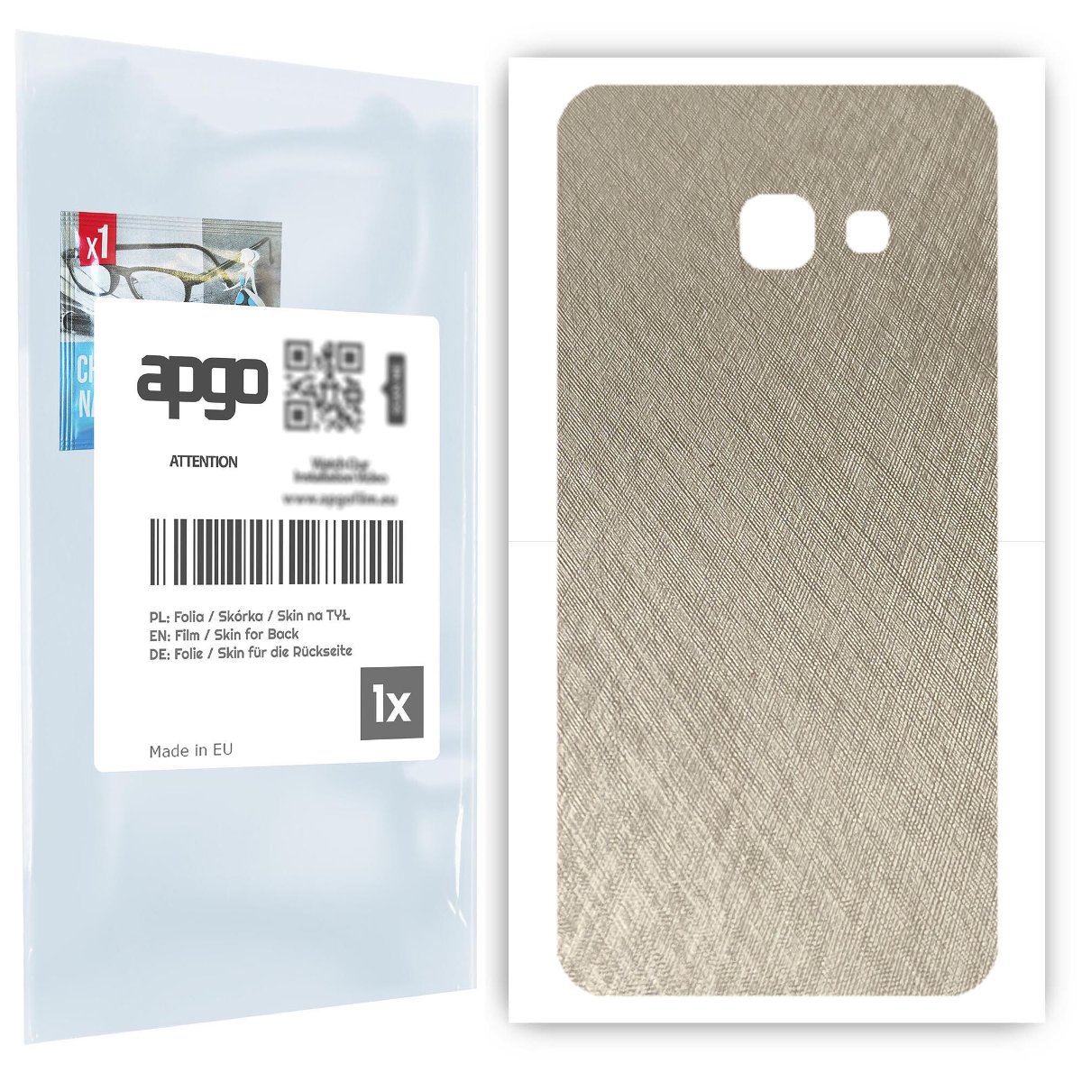 Folia naklejka skórka strukturalna na TYŁ do Samsung Galaxy A3 (2017) -  Tytan Srebrny - apgo SKINS