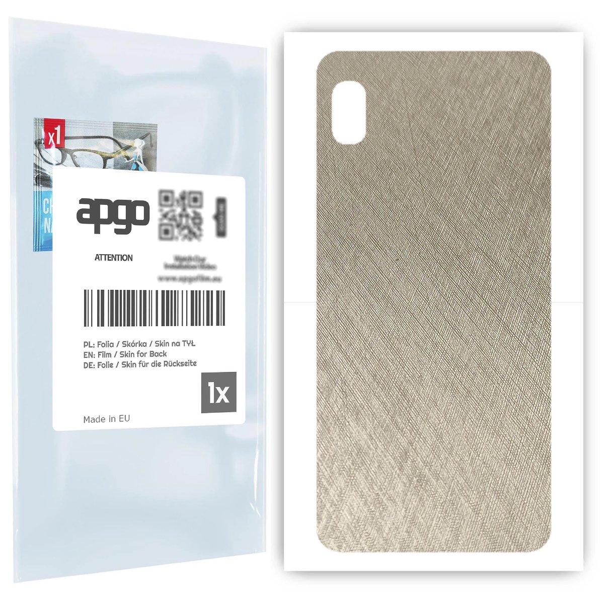 Folia naklejka skórka strukturalna na TYŁ do Samsung Galaxy A10 -  Tytan Srebrny - apgo SKINS