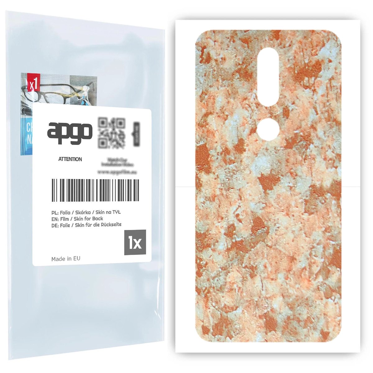 Folia naklejka skórka strukturalna na TYŁ do Nokia 7.1 -  Kamień Piaskowiec - apgo SKINS