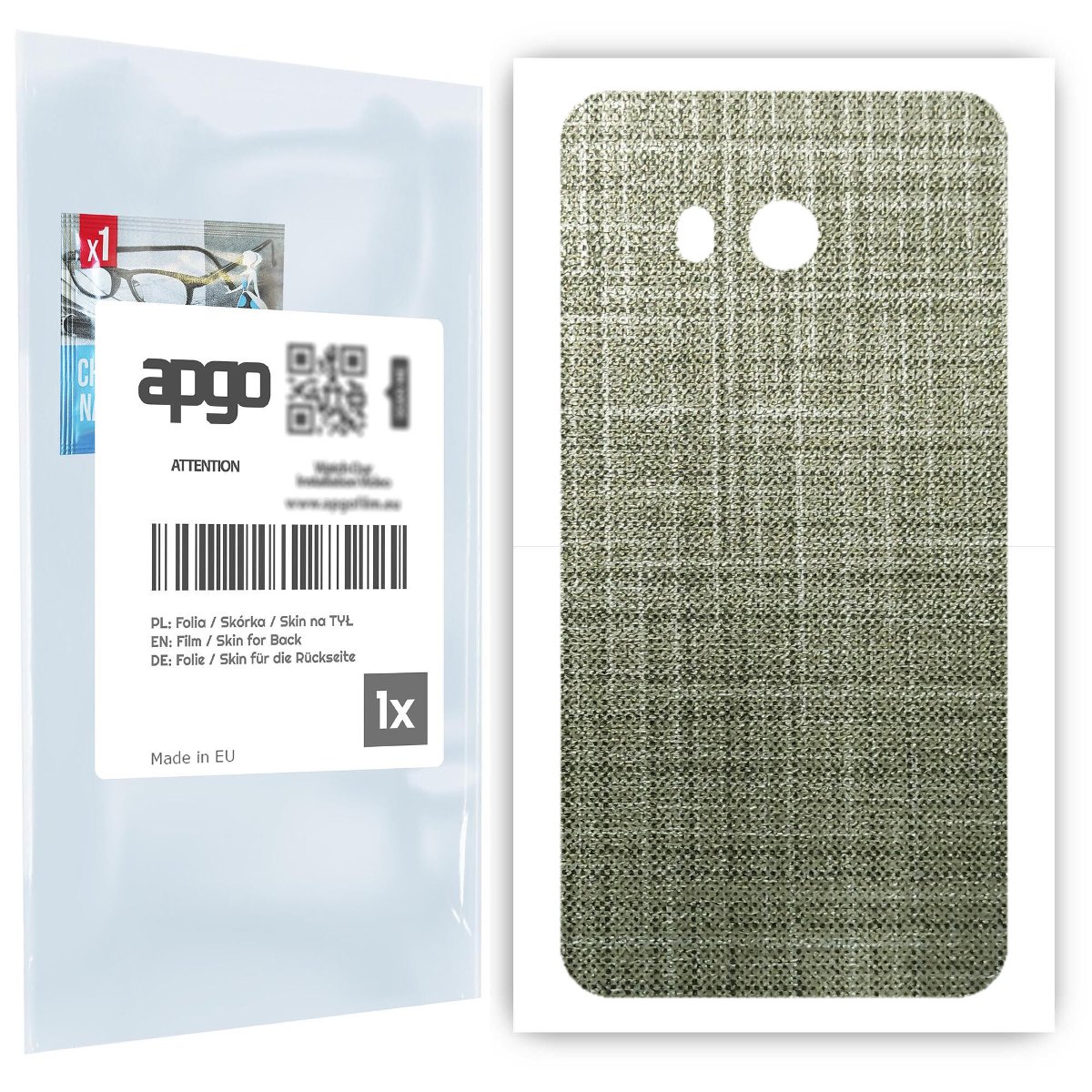 Folia naklejka skórka strukturalna na TYŁ do HTC U11 -  Tkanina Lniana - apgo SKINS
