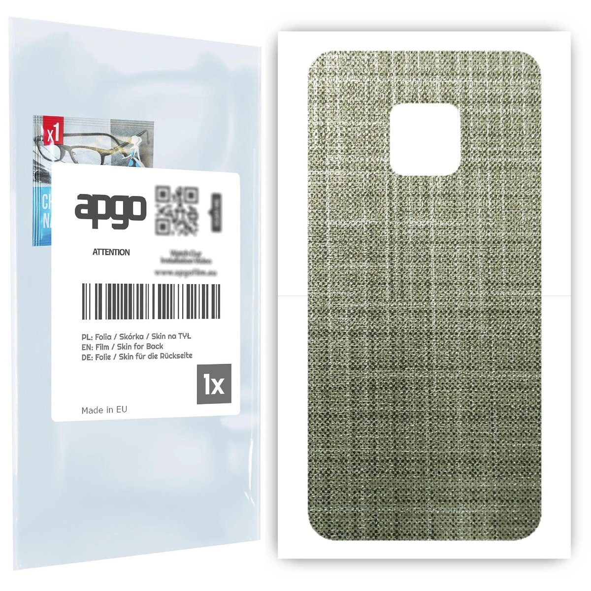 Folia naklejka skórka strukturalna na TYŁ do Huawei Mate 20 Pro -  Tkanina Lniana - apgo SKINS