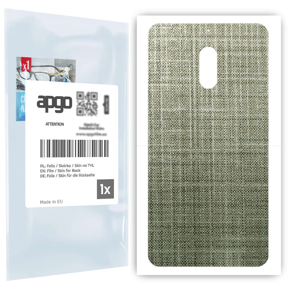Folia naklejka skórka strukturalna na TYŁ do Nokia 6 -  Tkanina Lniana - apgo SKINS