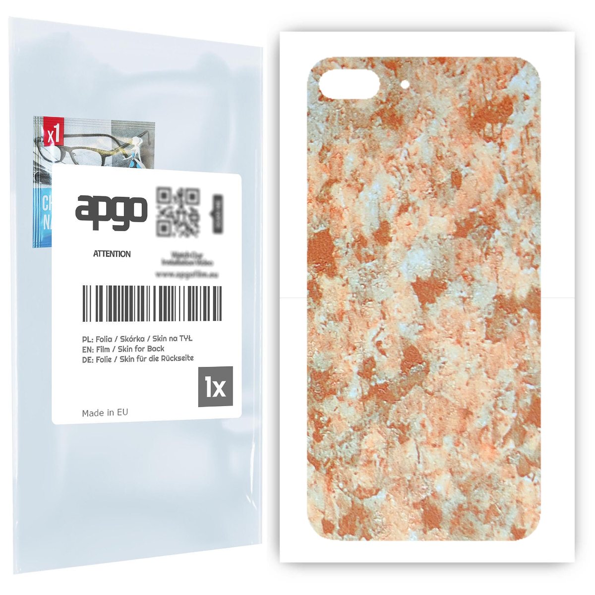 Folia naklejka skórka strukturalna na TYŁ do Apple iPhone 8 Plus -  Kamień Piaskowiec - apgo SKINS