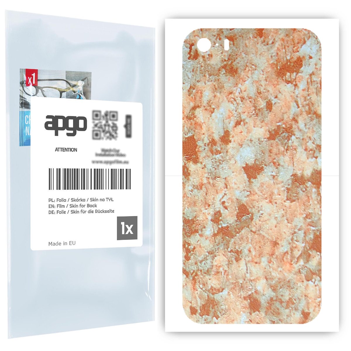 Folia naklejka skórka strukturalna na TYŁ do Apple iPhone 5 -  Kamień Piaskowiec - apgo SKINS