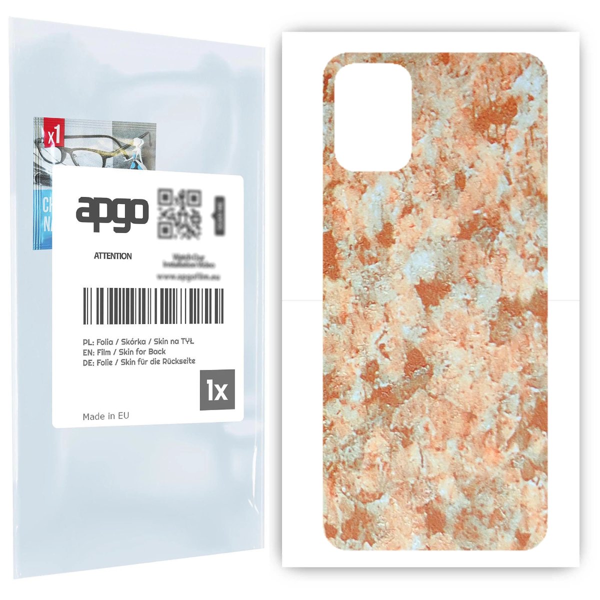 Folia naklejka skórka strukturalna na TYŁ do Motorola Moto G9 Plus -  Kamień Piaskowiec - apgo SKINS