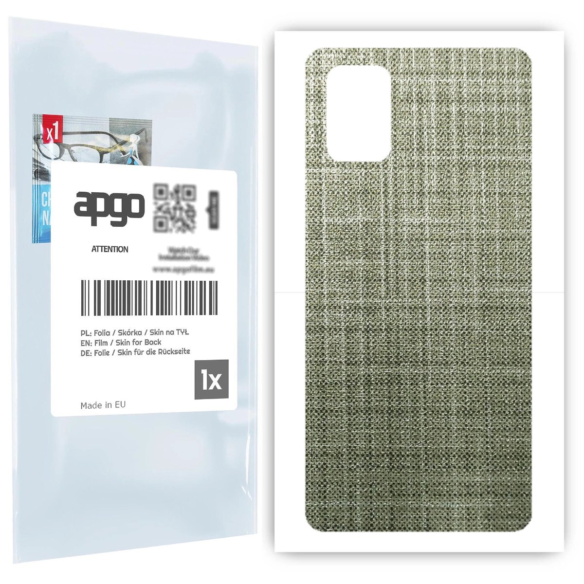 Folia naklejka skórka strukturalna na TYŁ do Samsung Galaxy A71 -  Tkanina Lniana - apgo SKINS