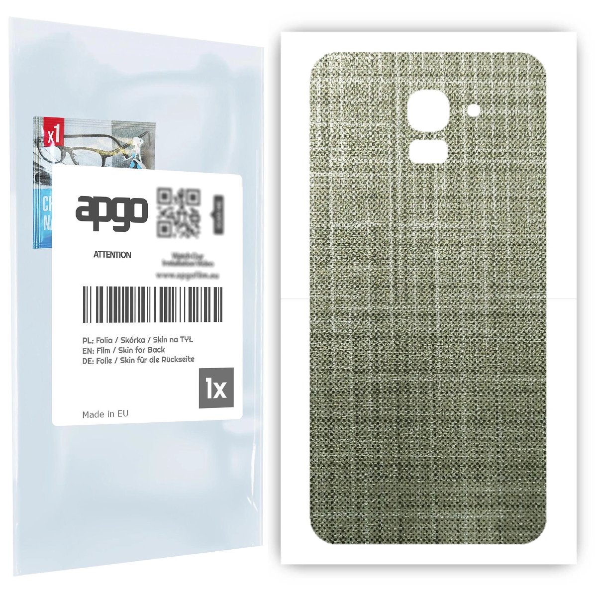 Folia naklejka skórka strukturalna na TYŁ do Samsung Galaxy J6 -  Tkanina Lniana - apgo SKINS