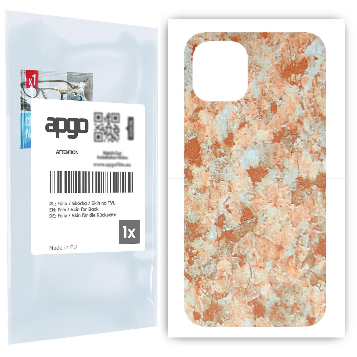 Folia naklejka skórka strukturalna na TYŁ do Apple iPhone 12 -  Kamień Piaskowiec - apgo SKINS