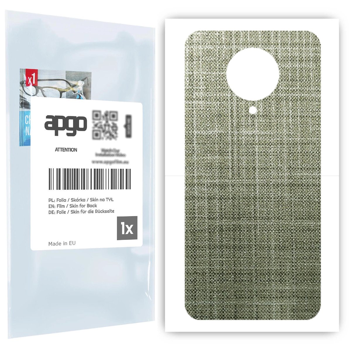 Folia naklejka skórka strukturalna na TYŁ do Xiaomi Poco F2 Pro -  Tkanina Lniana - apgo SKINS