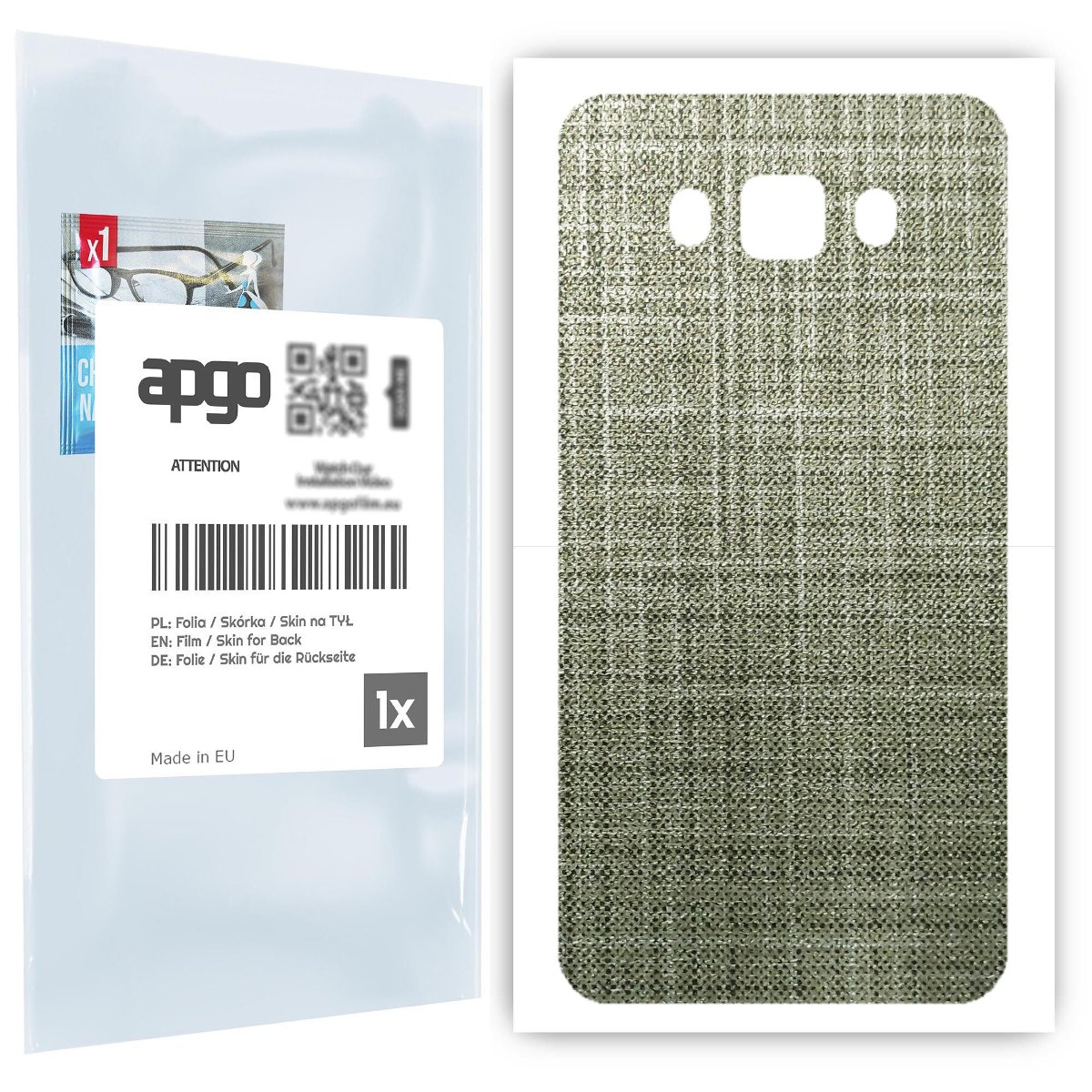 Folia naklejka skórka strukturalna na TYŁ do Samsung Galaxy J7 (2016) -  Tkanina Lniana - apgo SKINS