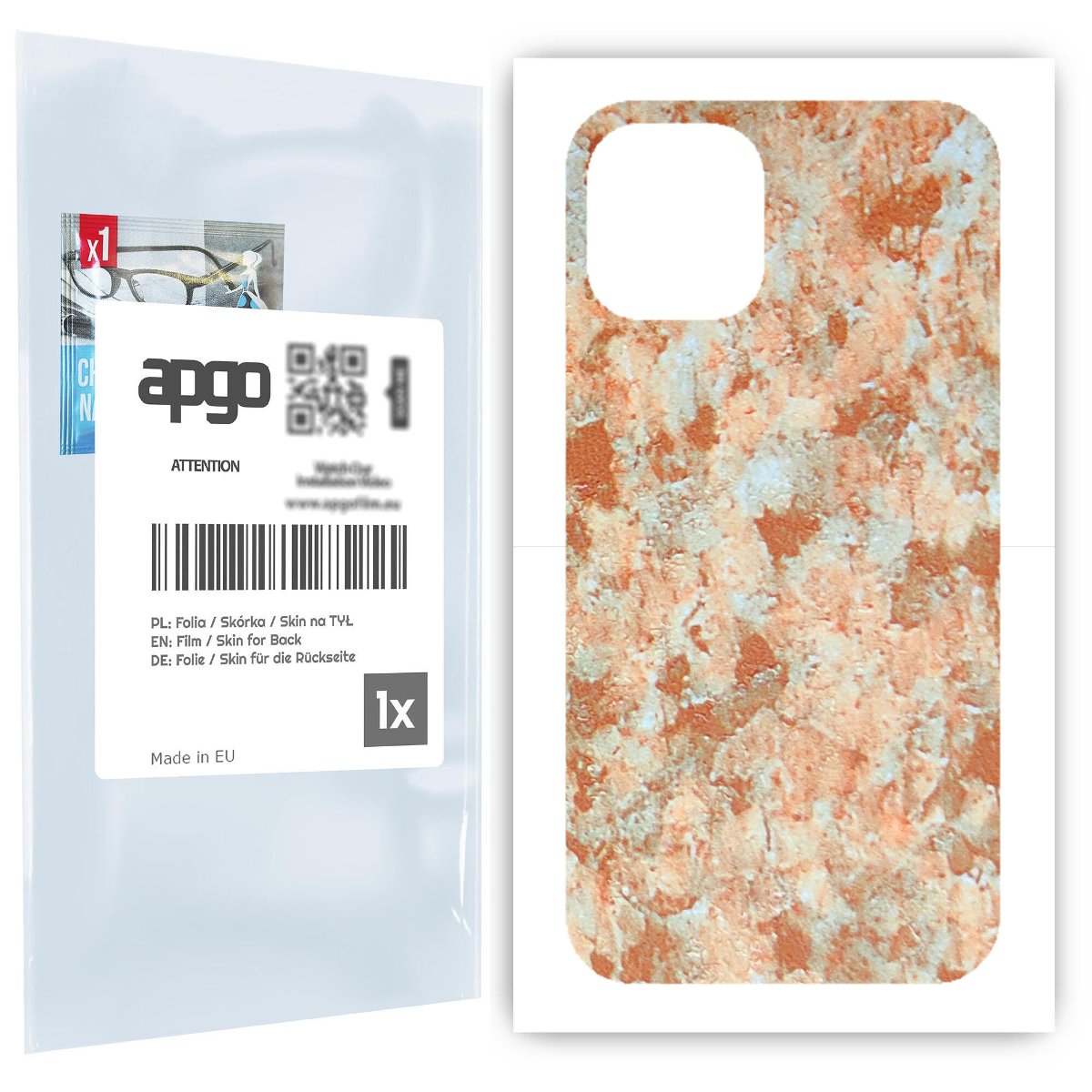 Folia naklejka skórka strukturalna na TYŁ do Apple iPhone 12 mini -  Kamień Piaskowiec - apgo SKINS