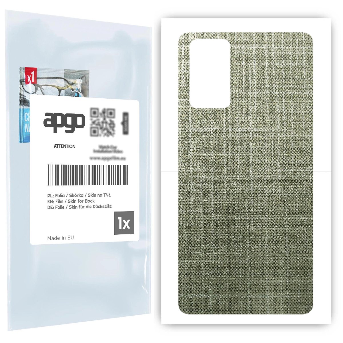 Folia naklejka skórka strukturalna na TYŁ do Samsung Galaxy Note 20 -  Tkanina Lniana - apgo SKINS